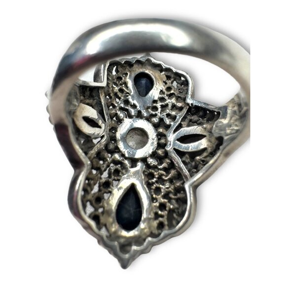 SLG Silvogue Sterling Silver Moonstone Labradorite Ring Size 7.5 - Picture 8 of 15